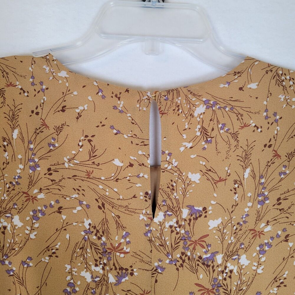 Code Mode Womens Tiered Floral Midi Dress Size Medium Brown Prairie Trad Wife - Picture 4 of 10